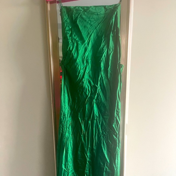 Zara Satin Max dress with slits besides - Picture 2 of 3